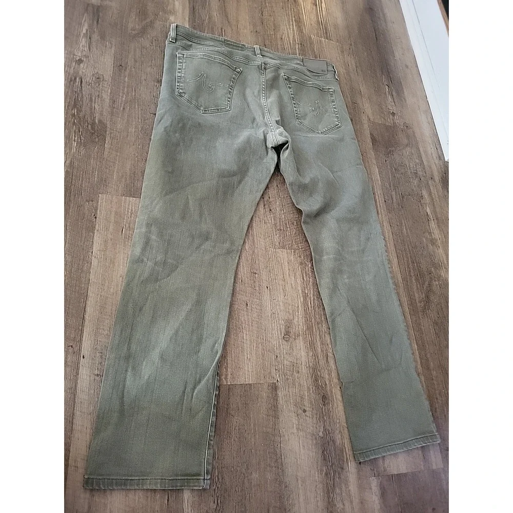 AG Adriano Goldschmied Everett Slim Straight Pants Olive Green Mens 40x33 - Picture 4 of 8